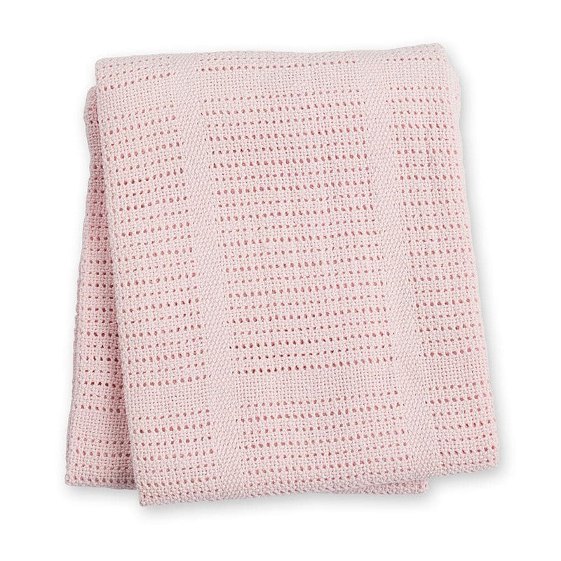 Lulujo Newborn Bundle Cellular Blanket Pink & Swaddle Blankets (3pack 120x120cm) White