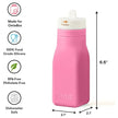 Omie Silicone Water Bottle 255ml Pink