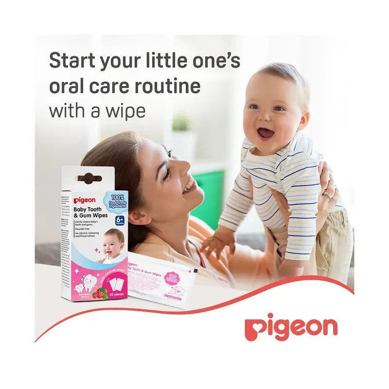 Pigeon Baby Tooth & Gum Wipes 20 Sheets Strawberry