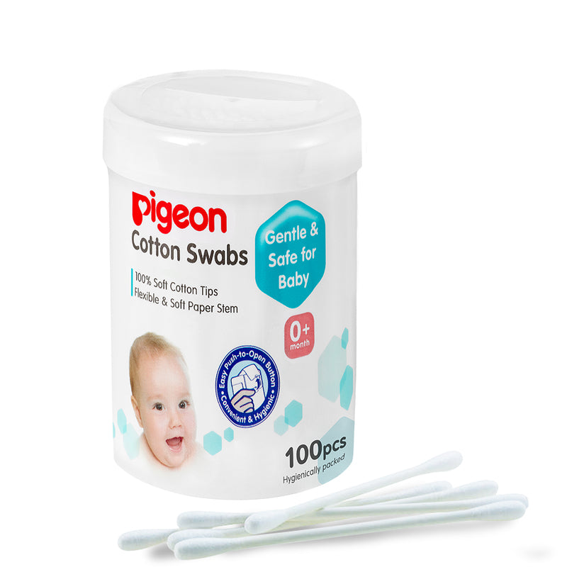Pigeon Cotton Swabs Soft Paper Stem 100pcs