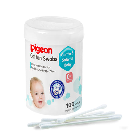 Pigeon Cotton Swabs Soft Paper Stem 100pcs