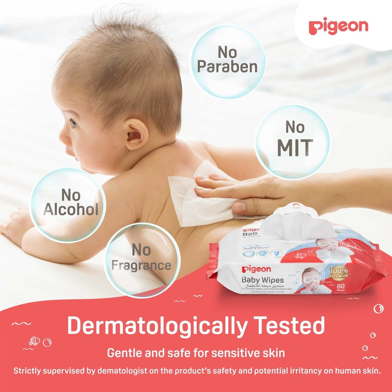 Pigeon Natural Botanical Baby Wipes 80 Sheets Refill