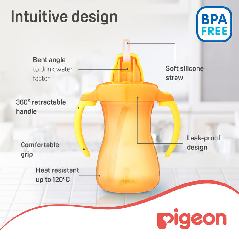 Pigeon Petite Straw Bottle (Orange) Hanging Type 150ml