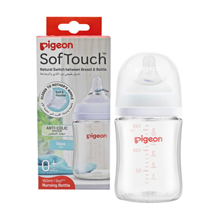 Pigeon Softouch Wide Neck Glass Nursing Bottle 160ML