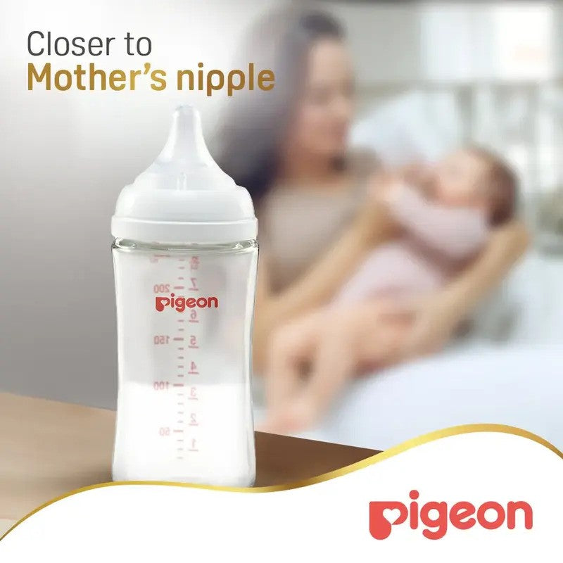 Pigeon Softouch Wide Neck Glass Nursing Bottle 240ML