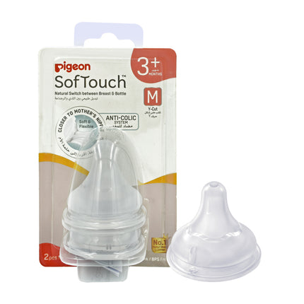 Pigeon Softouch Wide Neck Nipples (M) 2pcs