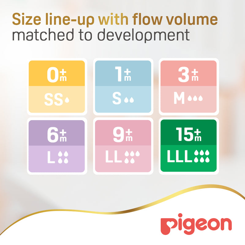 Pigeon Softouch Wide Neck Nipples (S) 2pcs