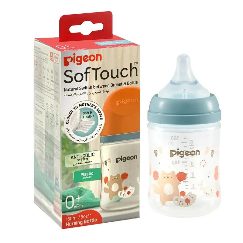 Pigeon Softouch Wide Neck PP Decorative Nursing Bottle 160ml - Cat