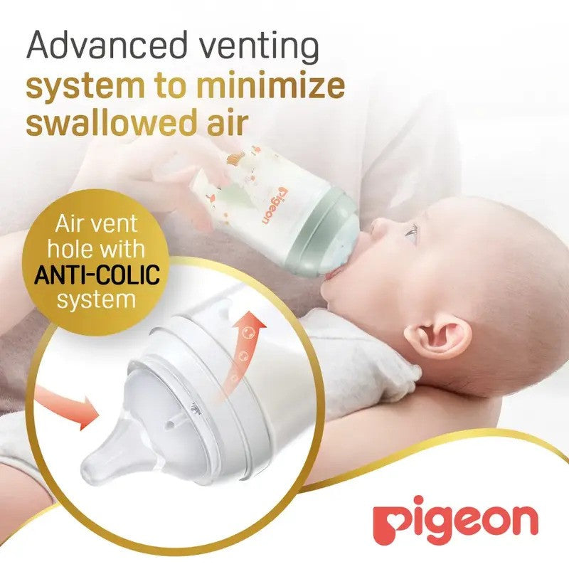 Pigeon Softouch Wide Neck PP Decorative Nursing Bottle 160ml - Rabbit