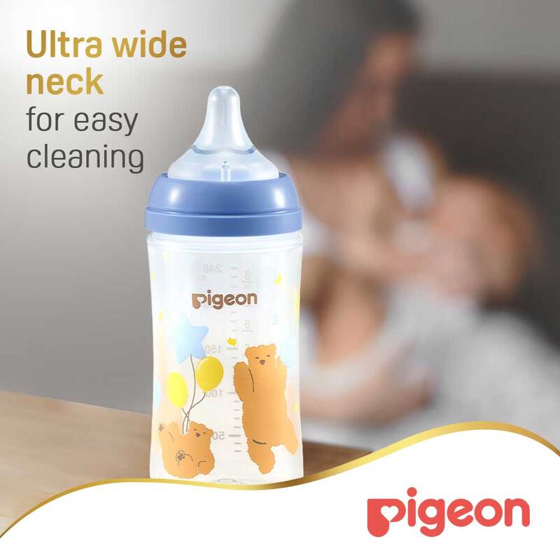 Pigeon Softouch Wide Neck PP Decorative Nursing Bottle 240ml - Bear