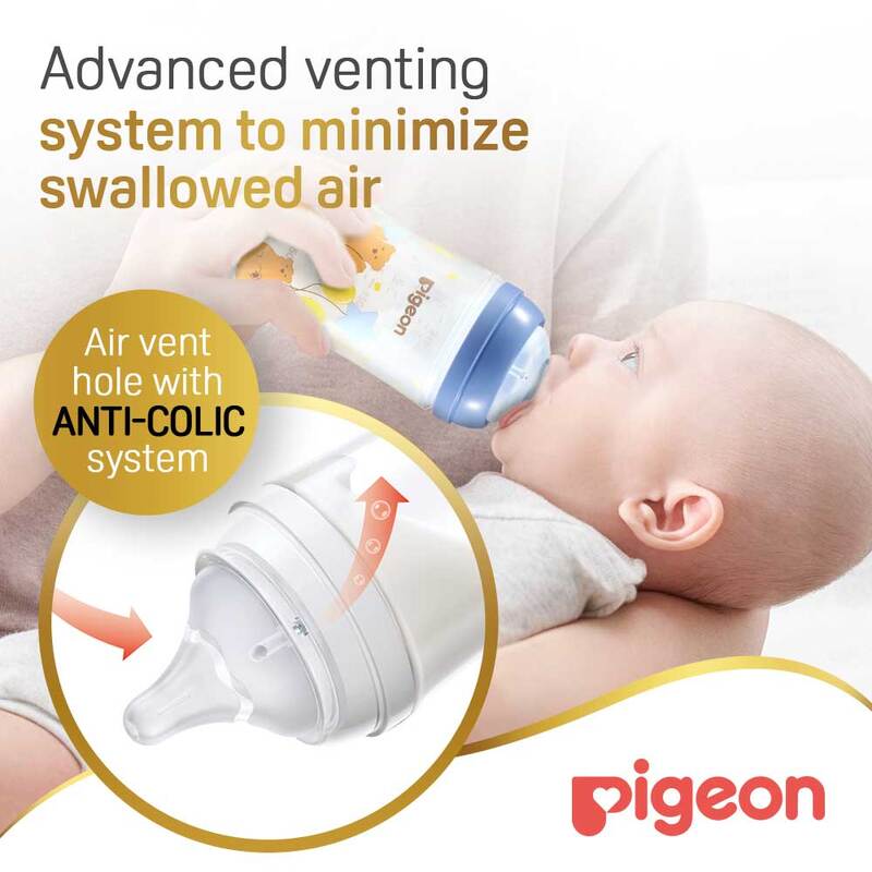 Pigeon Softouch Wide Neck PP Decorative Nursing Bottle 240ml - Bear