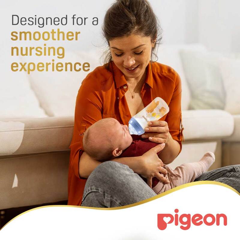 Pigeon Softouch Wide Neck PP Decorative Nursing Bottle 240ml - Bear