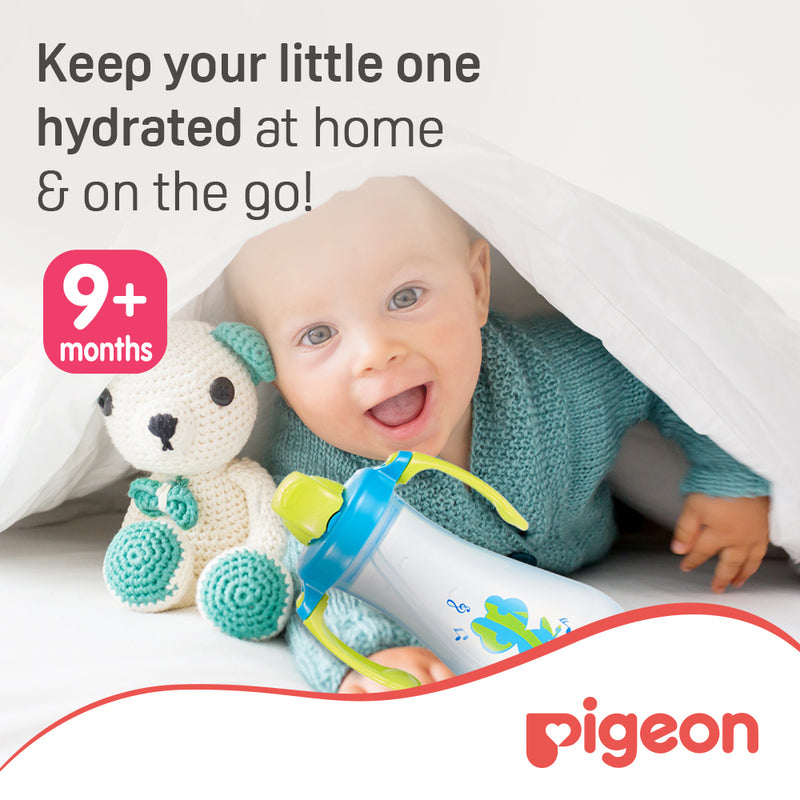 Pigeon Tall Straw Bottle Blue 300ml