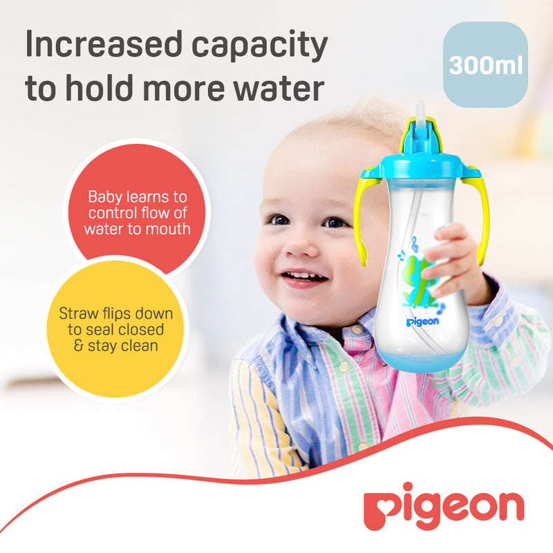 Pigeon Tall Straw Bottle Blue 300ml