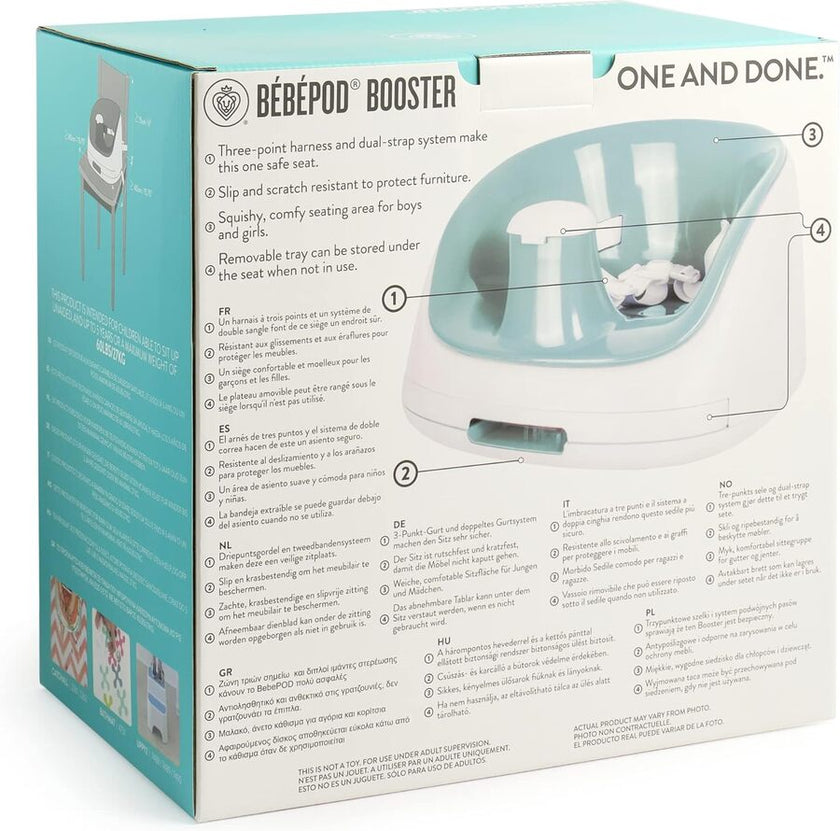 Prince Lionheart bebePOD Booster Seat With Tray Coral White