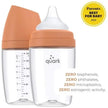Quark BuubiBottle Max Hybrid Feeding Bottle 8oz (2pack 0M-Plus) Iconic Orange