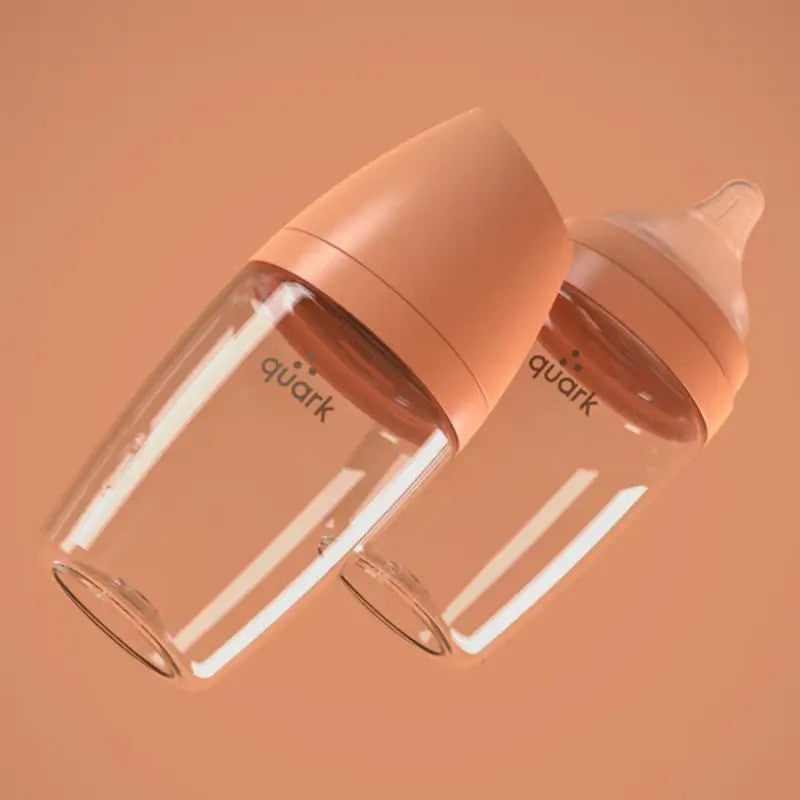 Quark BuubiBottle Max Hybrid Feeding Bottle 8oz (2pack 0M-Plus) Iconic Orange
