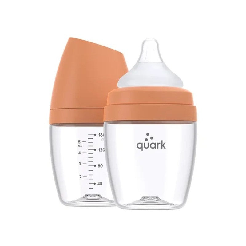 Quark BuubiBottle Mini Hybrid Feeding Bottle 5oz (2pack 0M-Plus) Iconic Orange