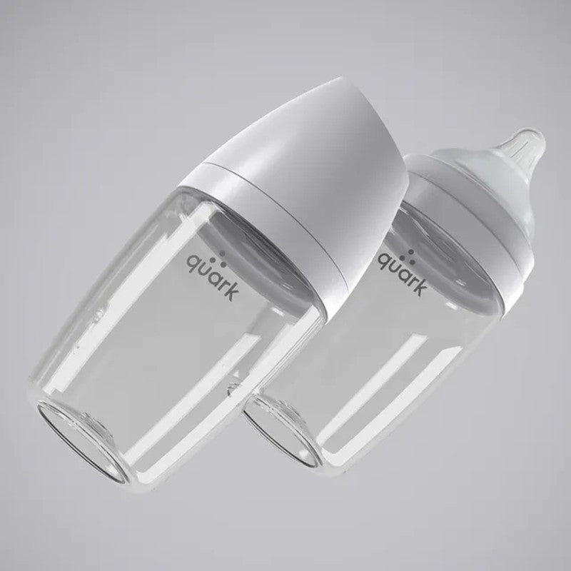 Quark BuubiBottle Max Hybrid Feeding Bottle 8oz (2pack 0M-Plus) Gamma Grey