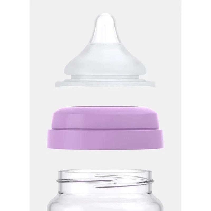 Quark BuubiBottle Max Hybrid Feeding Bottle 8oz (2pack 0M-Plus) Proton Purple