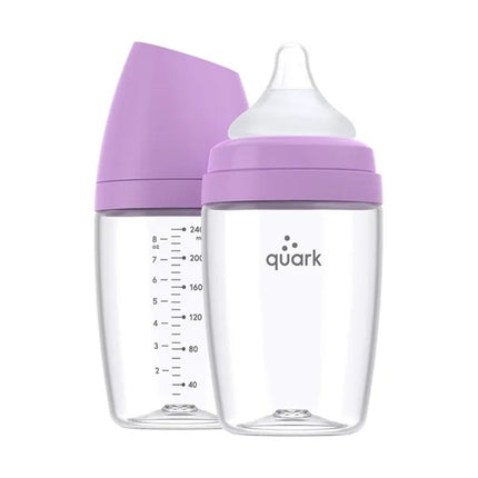 Quark BuubiBottle Max Hybrid Feeding Bottle 8oz (2pack 0M-Plus) Proton Purple
