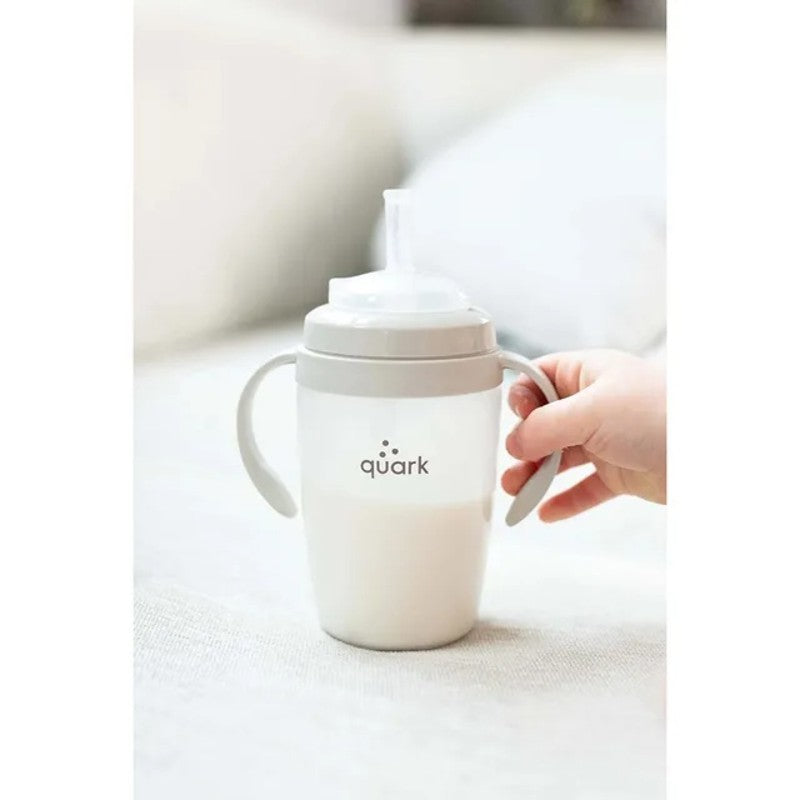 Quark BuubiBottle Sip Toddler Straw Cup 8oz (6M Plus) Gamma Grey