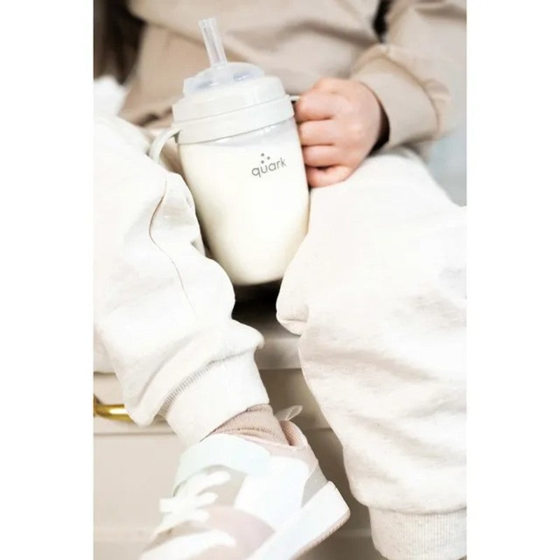 Quark BuubiBottle Sip Toddler Straw Cup 8oz (6M Plus) Gamma Grey