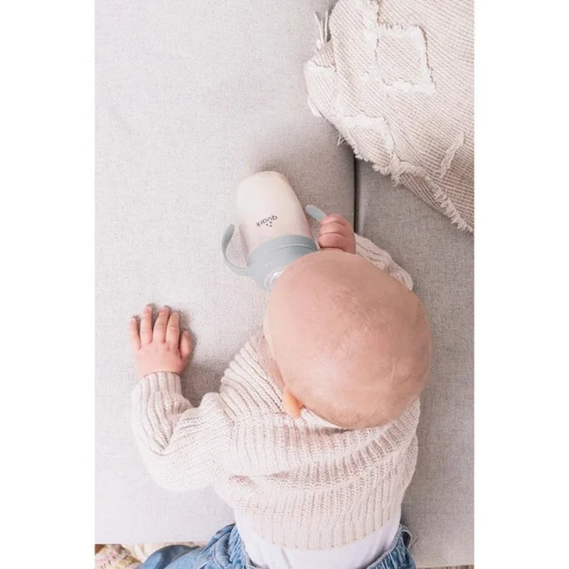 Quark BuubiBottle Sip Toddler Straw Cup 8oz (6M Plus) Gamma Grey