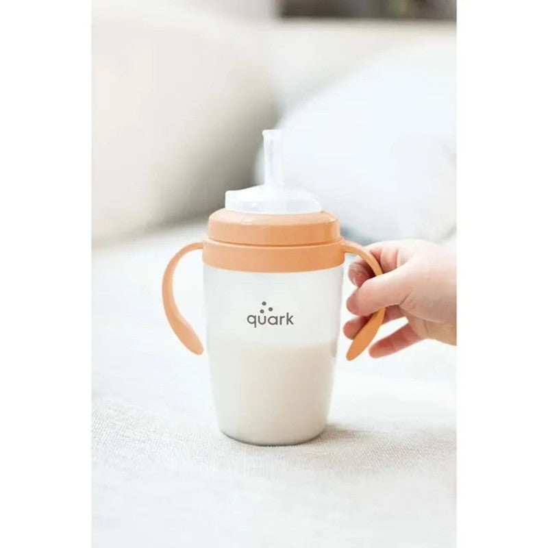 Quark BuubiBottle Sip Toddler Straw Cup 8oz (6M Plus) Ionic Orange