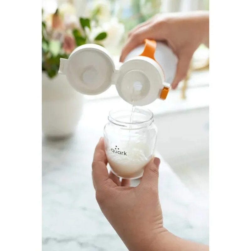 Quark BuubiBottle Smart Portable Milk Warmer 10oz White Ionic Orange