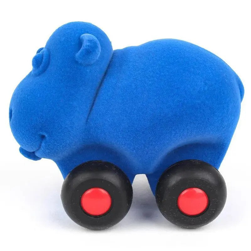 Rubbabu Aniwheelies Hippo Small Light Blue