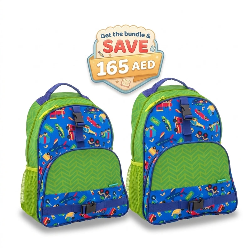 Stephen Joseph All Over Print Backpack Transportation Twin Bundle