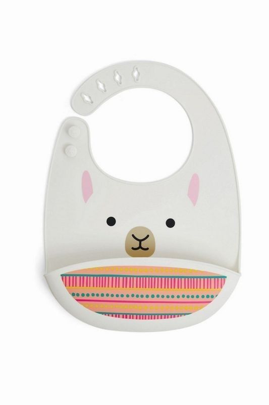 Skip Hop Zoo Fold & Go Silicone Bib - Llama