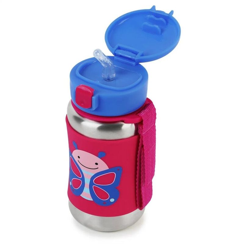 Skip Hop Zoo Stainless Steel Straw Bottle Butterfly