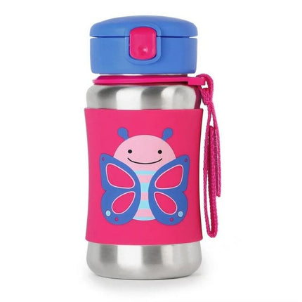 Skip Hop Zoo Stainless Steel Straw Bottle Butterfly