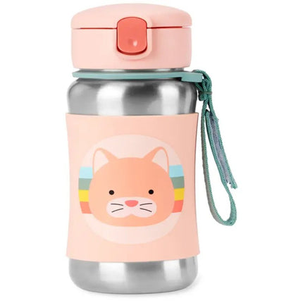 Skip Hop Zoo Stainless Steel Straw Bottle Cat