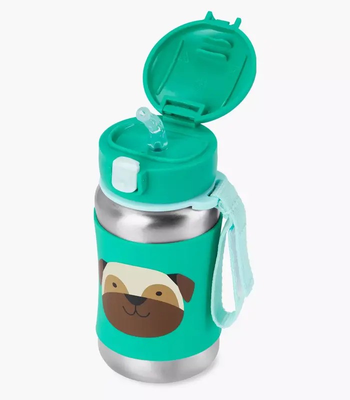 Skip Hop Zoo Stainless Steel Straw Bottle Pug