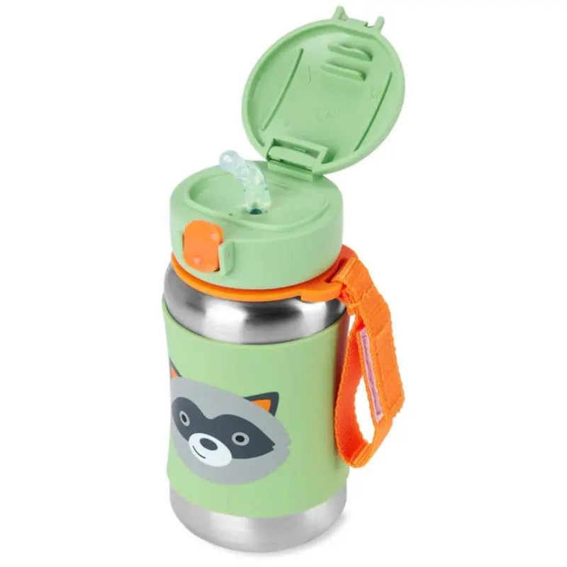 Skip Hop Zoo Stainless Steel Straw Bottle Racoon