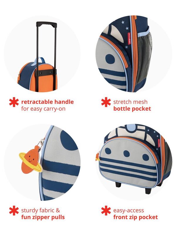 Skip Hop Spark Style Kids Rolling Luggage Rocket