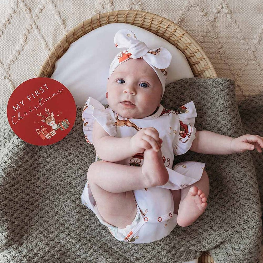 Snuggle Hunny Organic Dress with Frill Reindeer