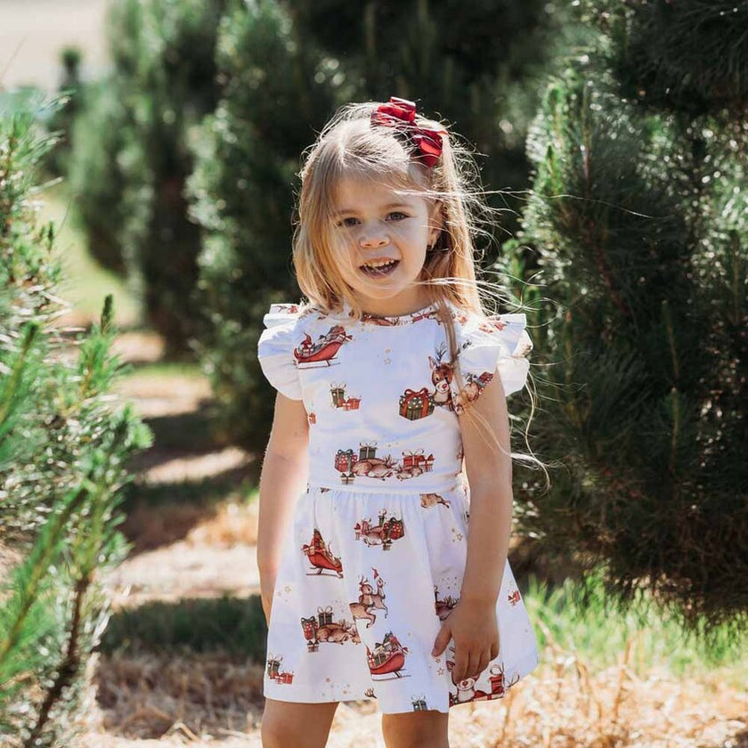 Snuggle Hunny Organic Dress with Frill Reindeer