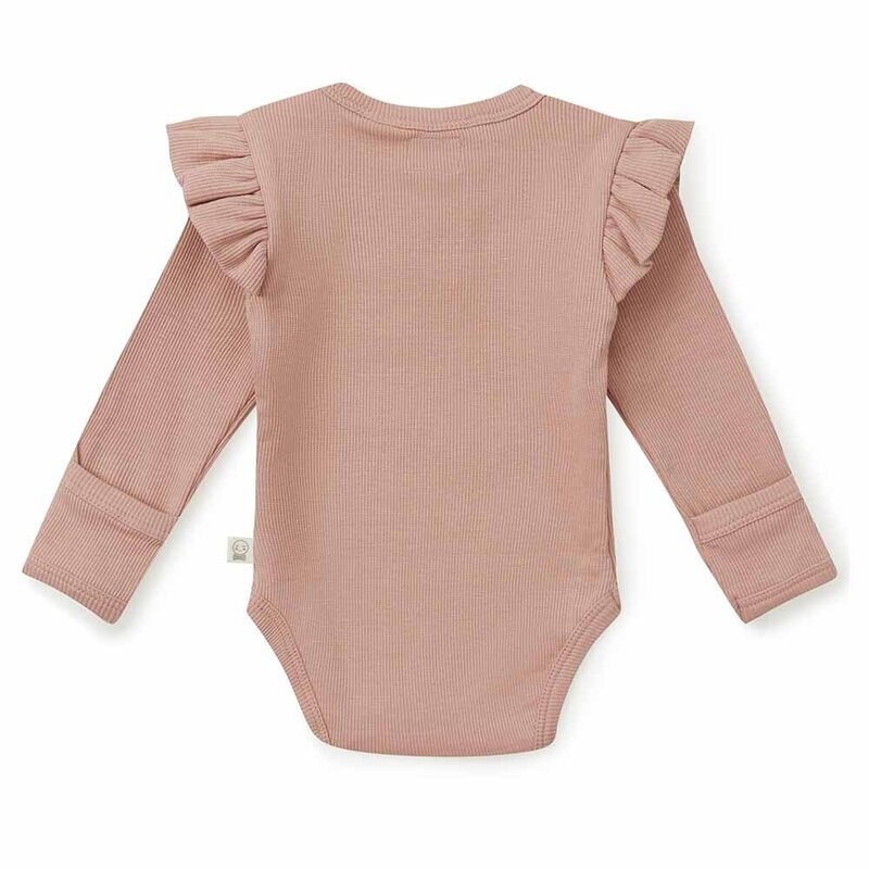 Snuggle Hunny Organic Long Sleeve Bodysuit Rose