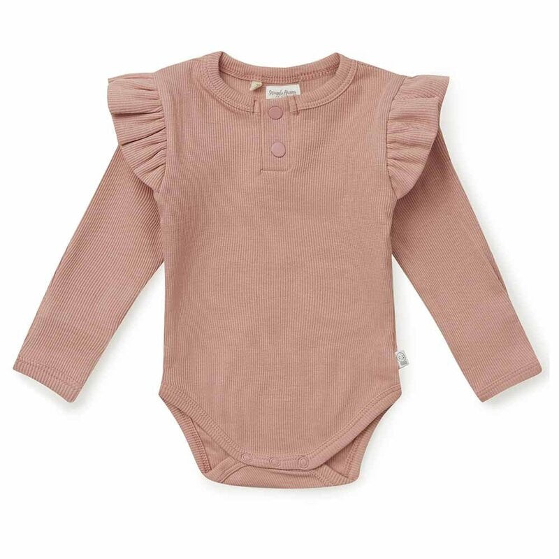 Snuggle Hunny Organic Long Sleeve Bodysuit Rose