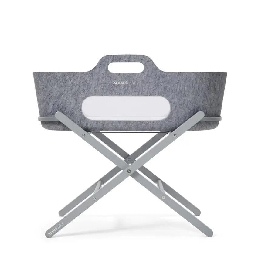 SnuzBaskit Dark Grey Moses Basket & Dove Grey Stand Set