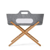 SnuzBaskit Dark Grey Moses Basket & Natural Stand Set