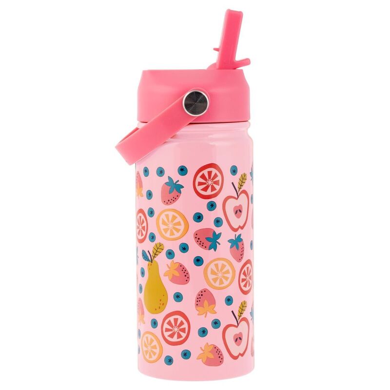 Stephen Joseph Insulated Stainless Steel Bottle & Handle Fruit