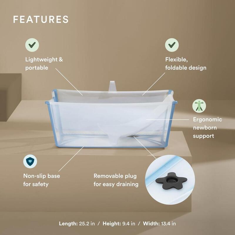 Stokke Flexi Bath + Newborn Support Bundle Ocean Blue