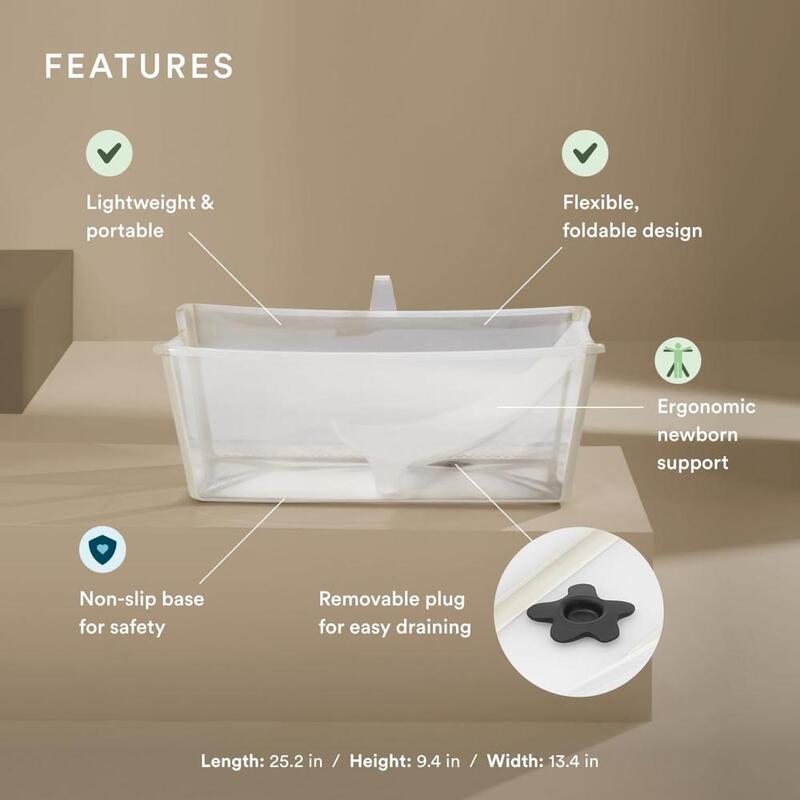 Stokke Flexi Bath + Newborn Support Bundle Sandy Beige