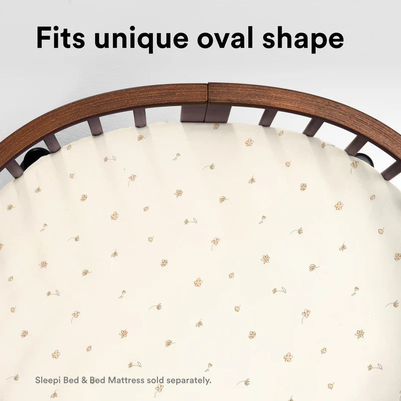Stokke Sleepi Bed Fitted Sheet V3 (For Bed Mattress Variants) Flower Ecru