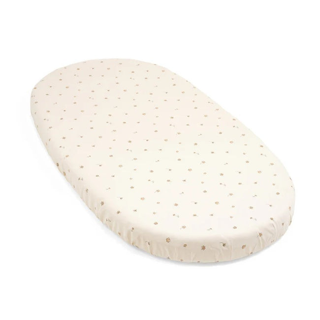 Stokke Sleepi Bed Fitted Sheet V3 (For Bed Mattress Variants) Flower Ecru
